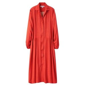 Uniqlo Ines de la Fressange red polka dot midi dress size S excellent condition